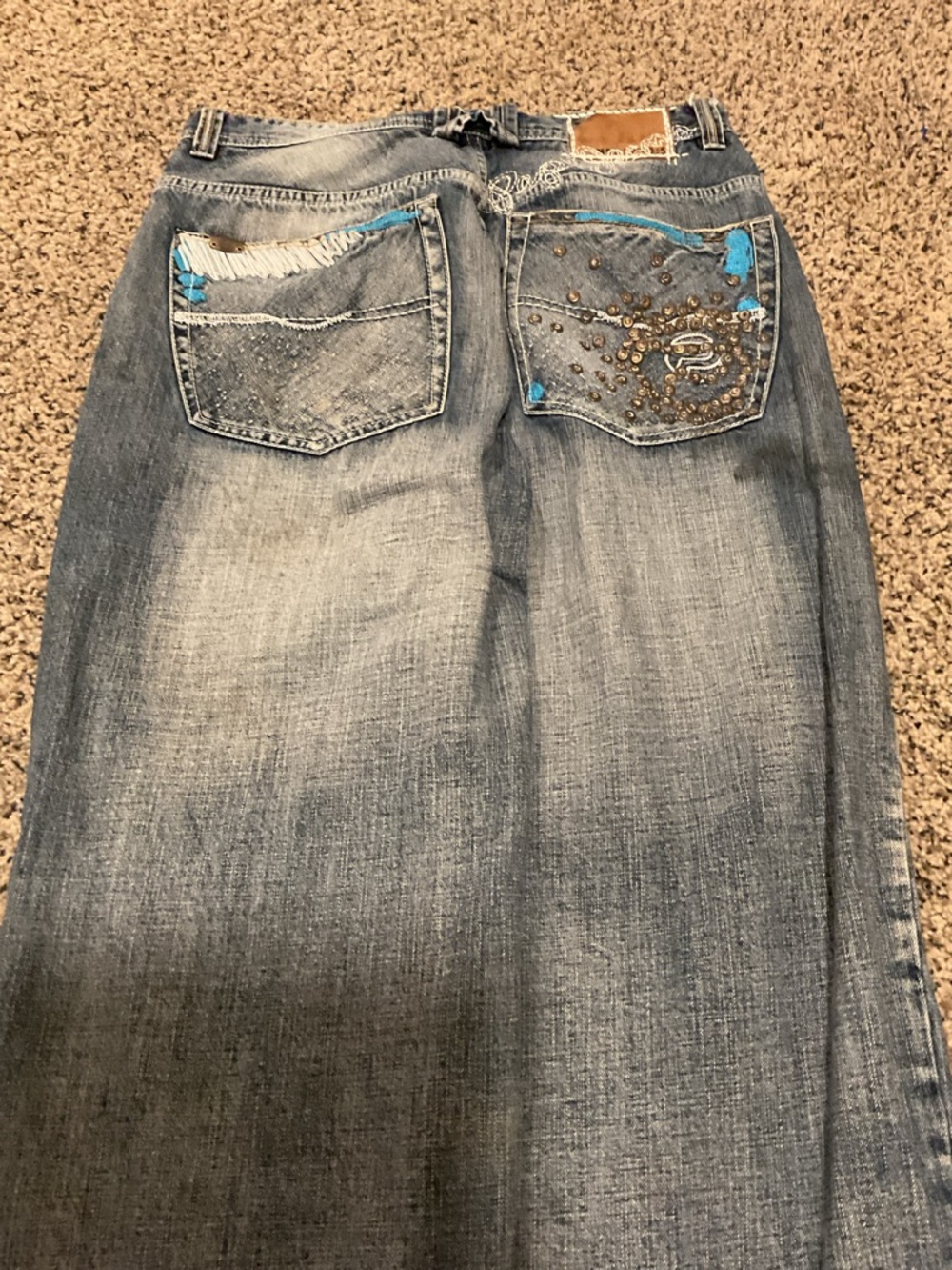 Pepe Jeans Light Blue Embellished Baggy Jeans